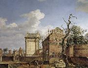 Jan van der Heyden Construction of the Arc de Triomphe France oil painting artist
